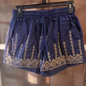 EARTHBOUND Navy Embroidered Women's Cargo Shorts